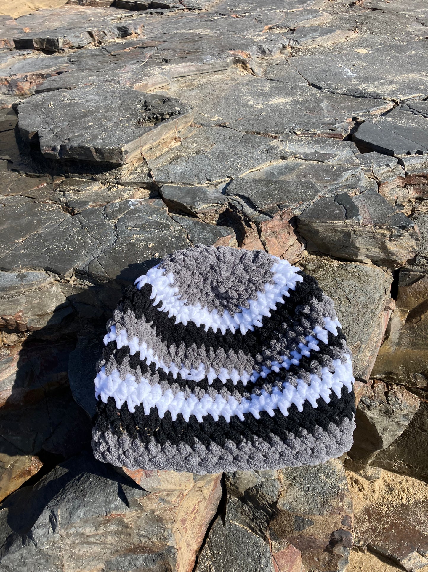 Crystal Cove Collection - Sedimentary Beanie (Black, Grey, White)