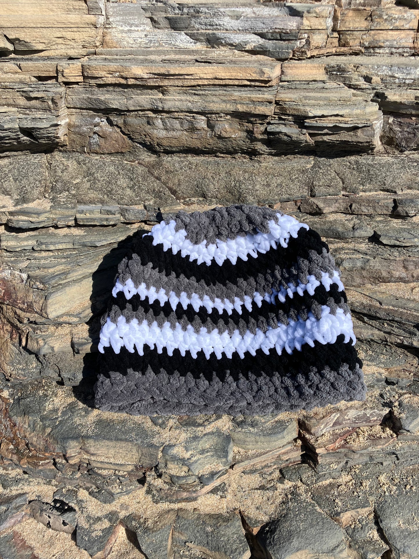 Crystal Cove Collection - Sedimentary Beanie (Black, Grey, White)